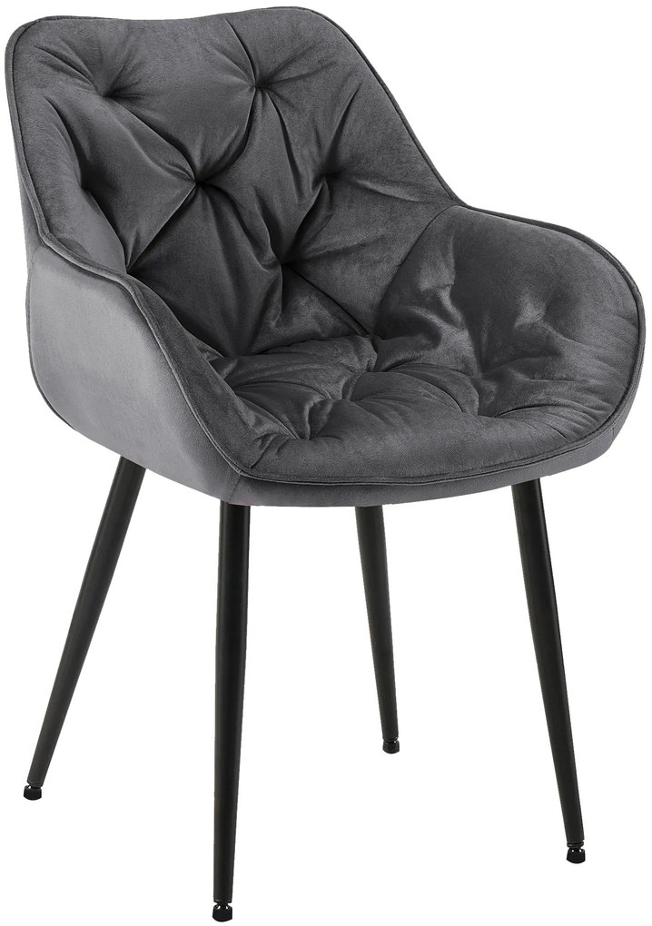 Sedia Tanna Samt - Design Contemporaneo E Comfort Eccezionale / Dunkelgrau