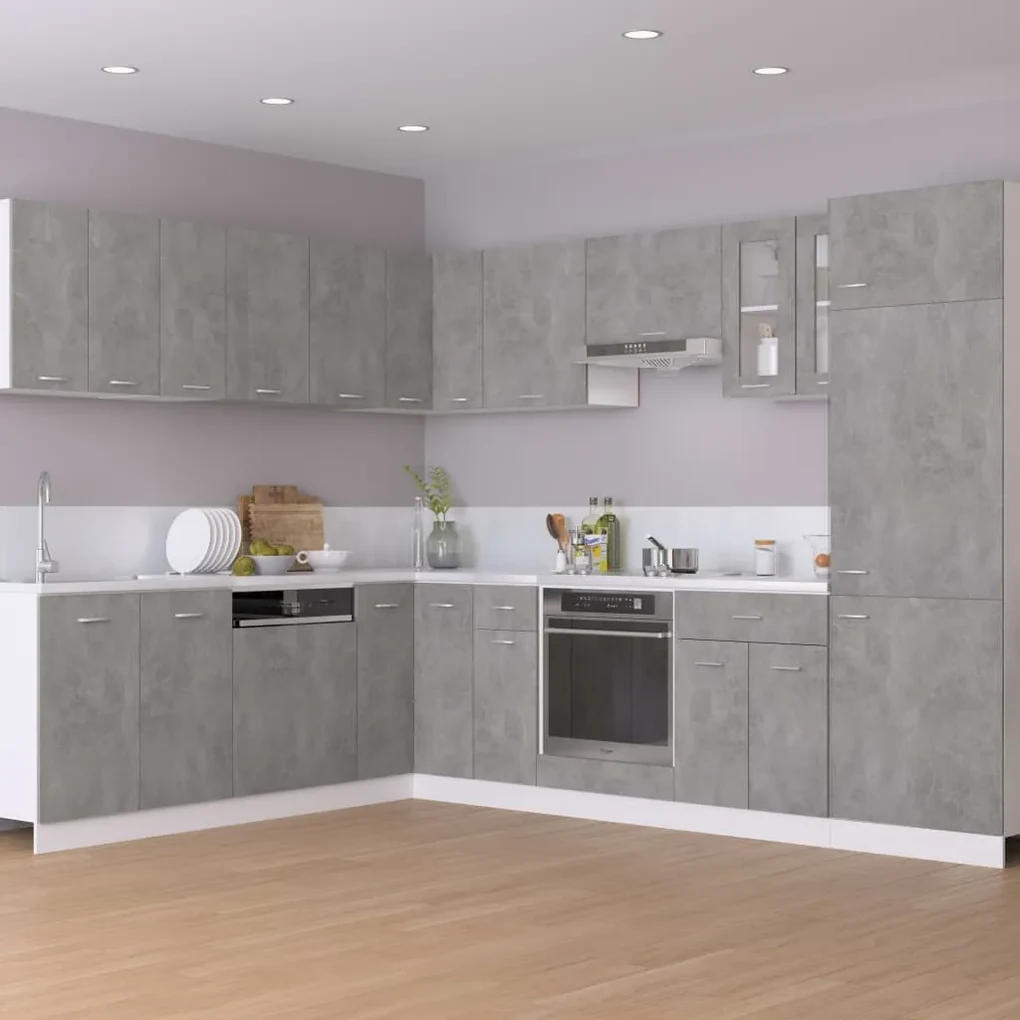 Armadio per forno grigio cemento 60x46x81,5 cm in truciolato