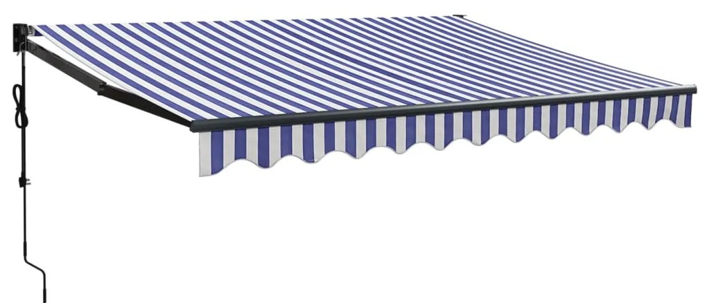 Tenda Sole Automatica Retrattile Blu e Bianca 3,5x2,5 m