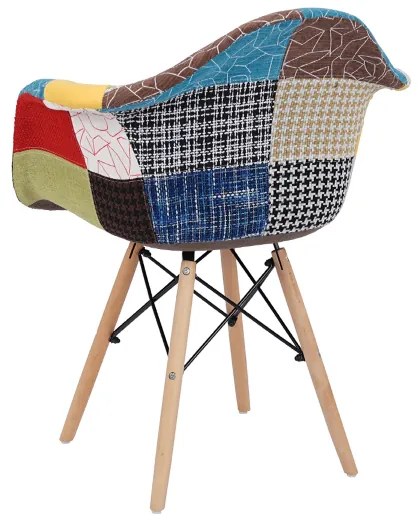 Sedia poltroncina PATCHWORK con gambe in faggio 1 PEZZO