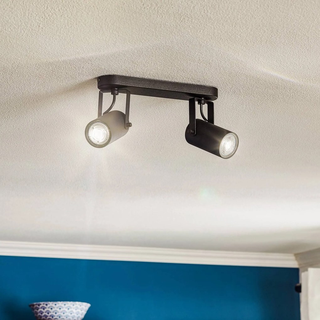 TK Lighting Spot da soffitto Redo, 2 luci, nero