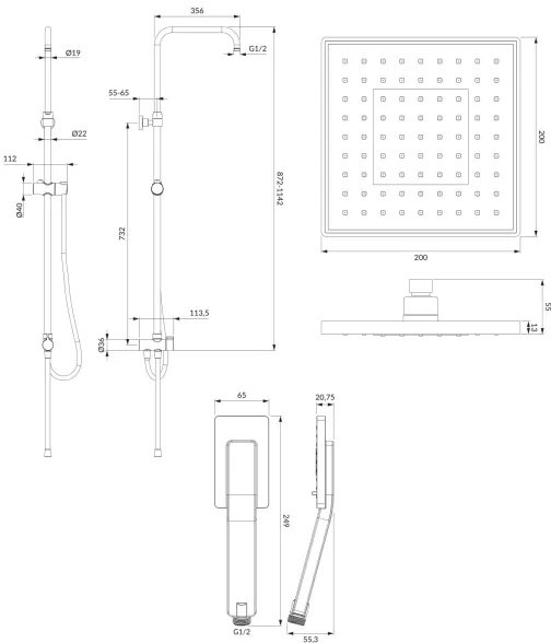 OMNIRES SYSJIMJIMCR - Set da doccia JIMJIM cromo lucido