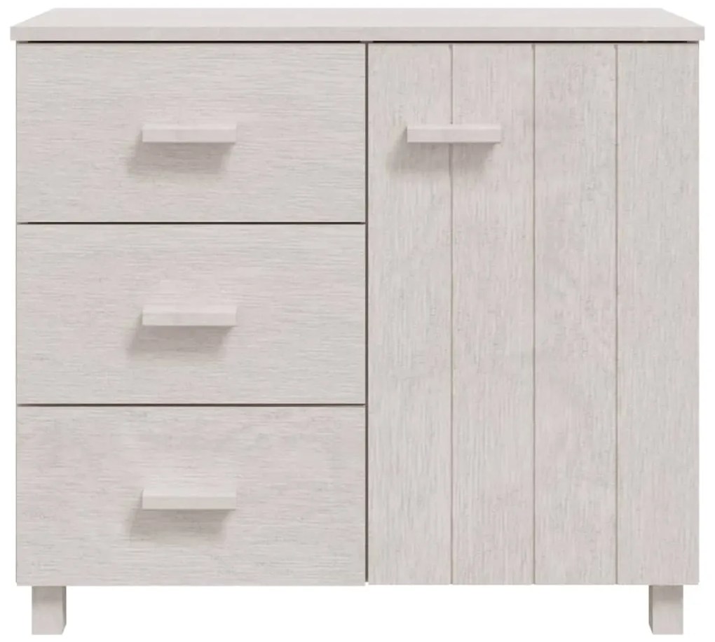 Credenza hamar bianca 90x40x80 cm in legno massello di pino