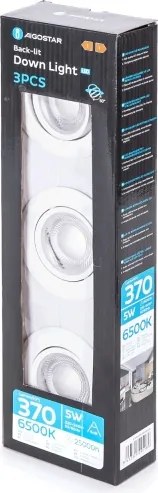 Aigostar - SET 3x faretti da incasso LED/5W/230V 6500K Ø 8,5 cm Bianco
