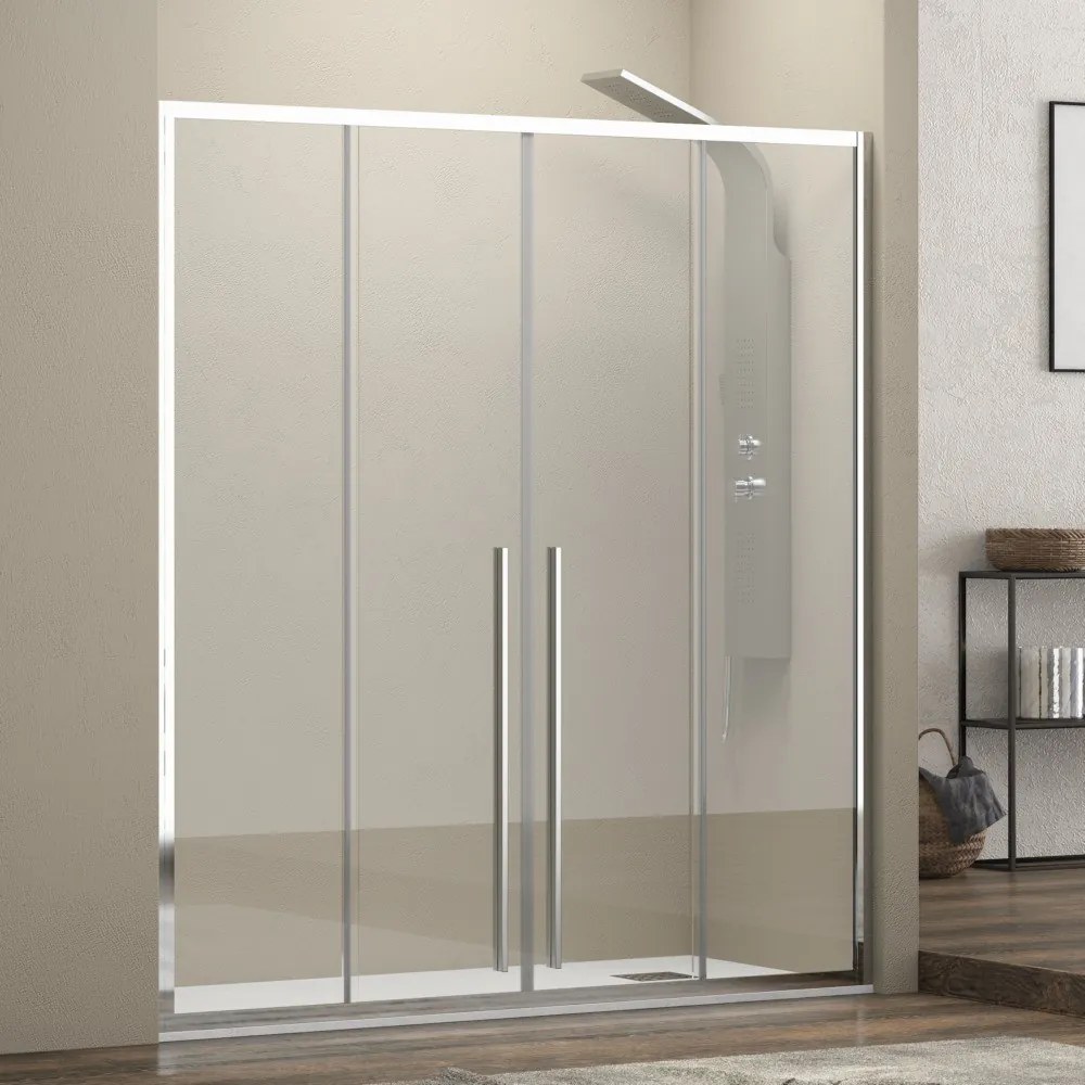 Nicchia doccia 150 cm doppio scorrevole vetro 8mm altezza 200h | KEL6000 - KAMALU