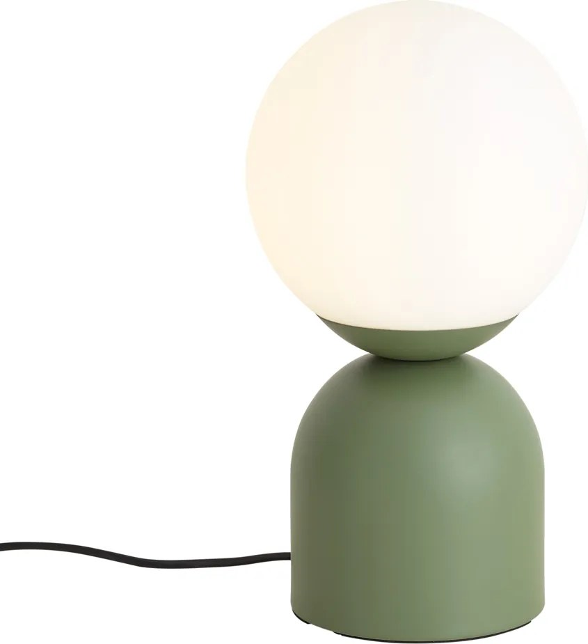 Lampada da tavolo Hotel Chic verde con vetro opalino - Pallon Trend