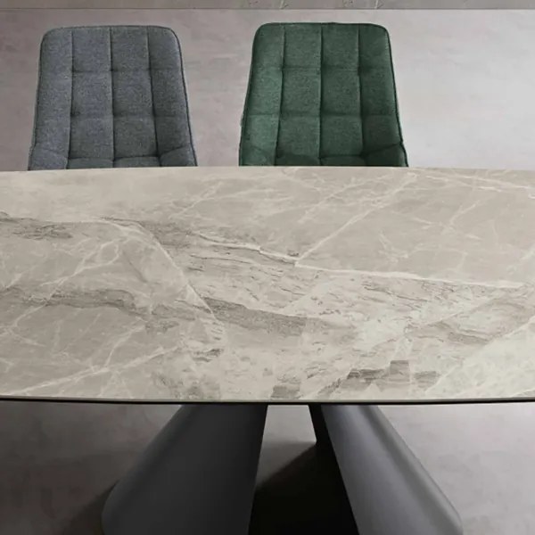 Tavolo da cucina allungabile 200 cm piano grčs porcellanato Grigio OSTUNI