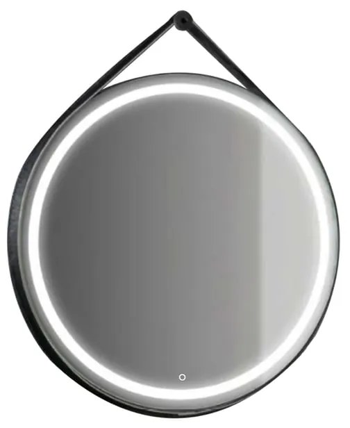 Specchio con illuminazione integrata completo di faretto bagno tondo L 80 x H 80 x P 3 cm
