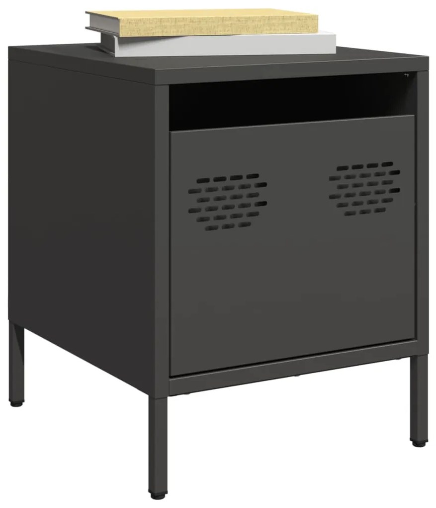 Comodini 2 Pz Neri 35x39x43,5 Cm İn Acciaio /