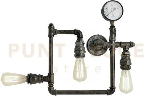Plafoniera amarcord ruggine 3 luci attacco e27 48x9,5x44cm