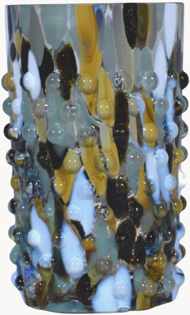 Set di 2 bicchieri in vetro soffiato Confetti Hobnail Marble