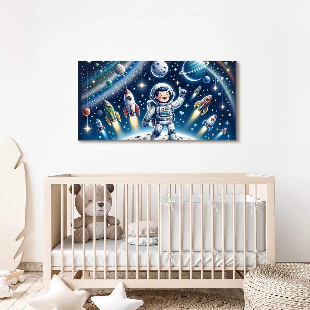 Quadro su tela – Avventura galattica per un piccolo eroe