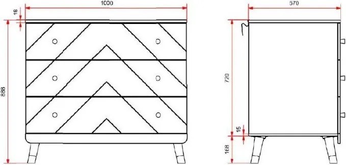 Cassettiera per bambini bianca con fasciatoio 100x100x74 cm Billy – Vipack