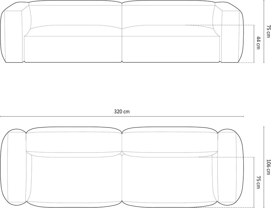 Divano componibile beige 320 cm Martina - Micadoni Home