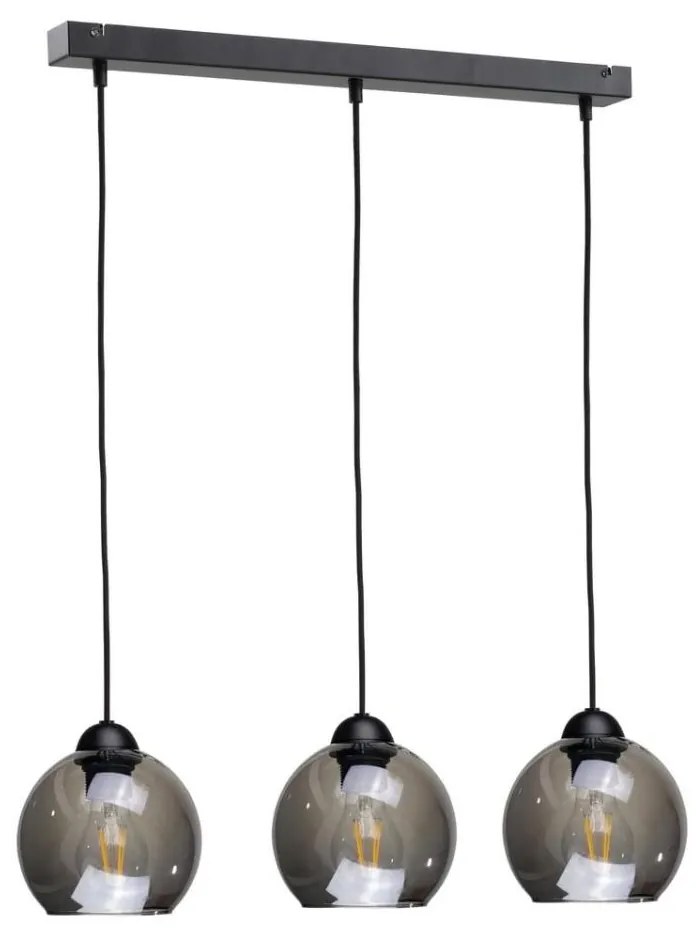 Lampadario a sospensione con filo UNO 3xE27/60W/230V nero/fumé