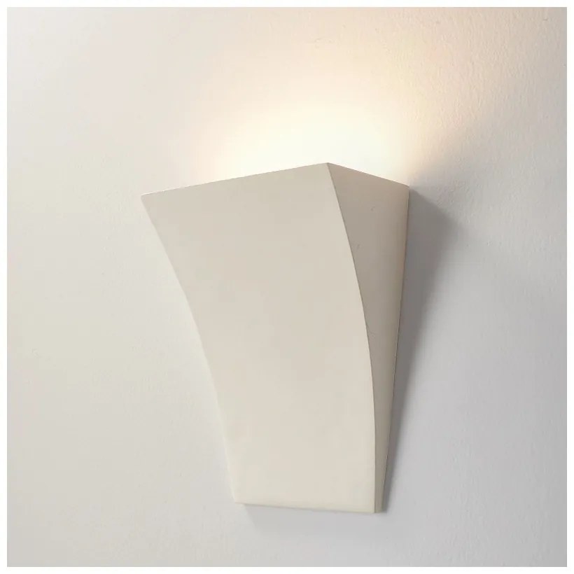 Applique in Gesso Pitturabile 195x100x250 da parete G9 Colore del corpo Pitturabile