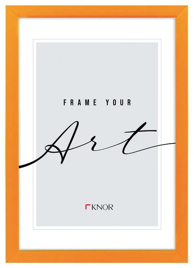 Cornice arancione verticale con sostegno/da appendere 20x26 cm – knor