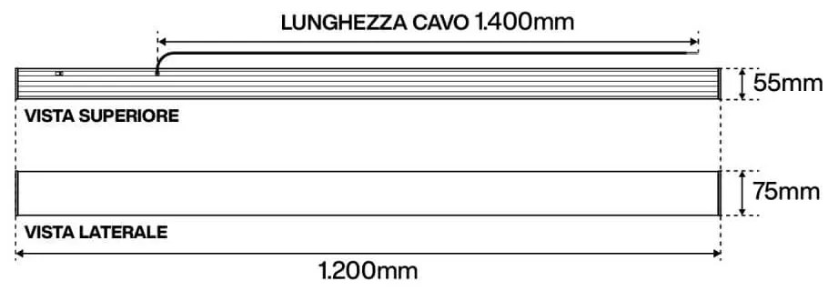 Lampada Lineare LED da Soffitto 42W 120cm Bianca con driver Philips Colore Bianco Variabile CCT
