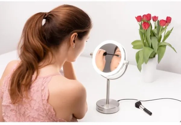 Sencor - Specchio cosmetico con retroilluminazione a LED LED/5W/230V acciaio inossidabile