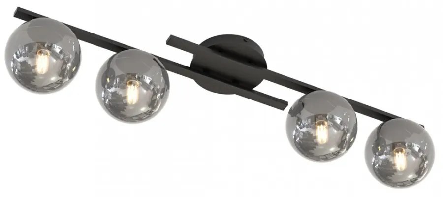 Lampada da soffitto in acciaio KAIRO 4 da interno 4xE14 Colore del corpo Nero e Grafite