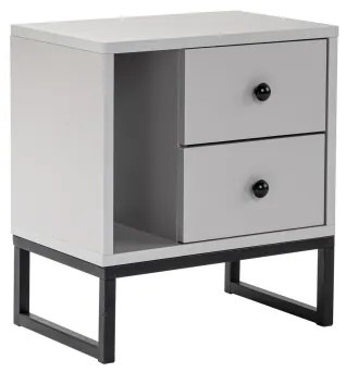 Comodino GLIMMER 50x45,2 cm grigio/nero