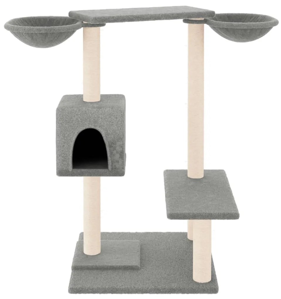 Albero per gatti con tiragraffi grigio chiaro 82 cm