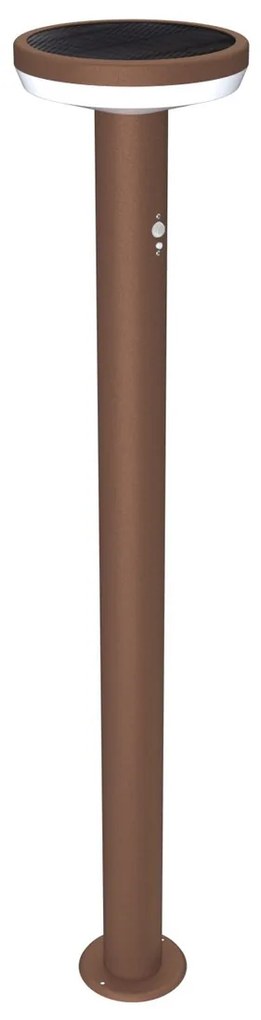 Paletto da giardino Solare Corten 80cm con Sensore Mov. e Picchetto Colore Bianco Naturale 4.000K