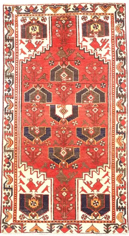 Shiraz Tappeto persiano 220x120 Rosso (Iran) Annodato A Mano