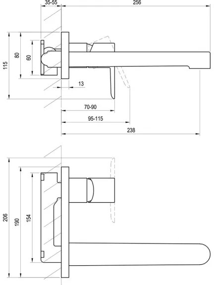 Ravak X070146 - Miscelatore per lavabo da incasso PURI cromo lucido