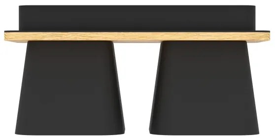 Eglo 390007 - Plafoniera RUSCIO 2xE27/40W/230V nero/marrone