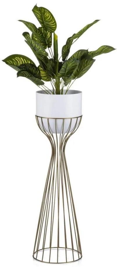 Vaso da fiori in metallo LOFT 68x20 cm oro/bianco