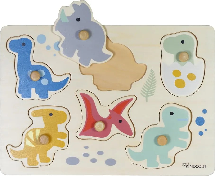 Puzzle in legno (6 pezzi) Dinosaurs - Kindsgut
