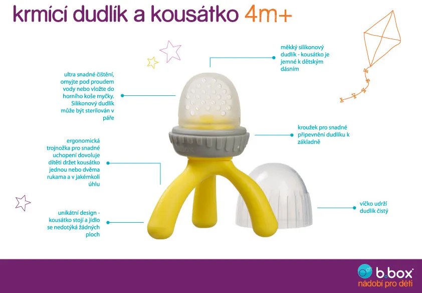 Ciuccio per alimenti e massaggiagengive - blu chiaro