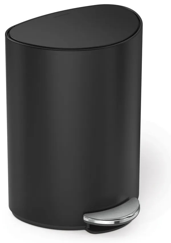 Cestino in metallo nero opaco con pedale 6 L - simplehuman
