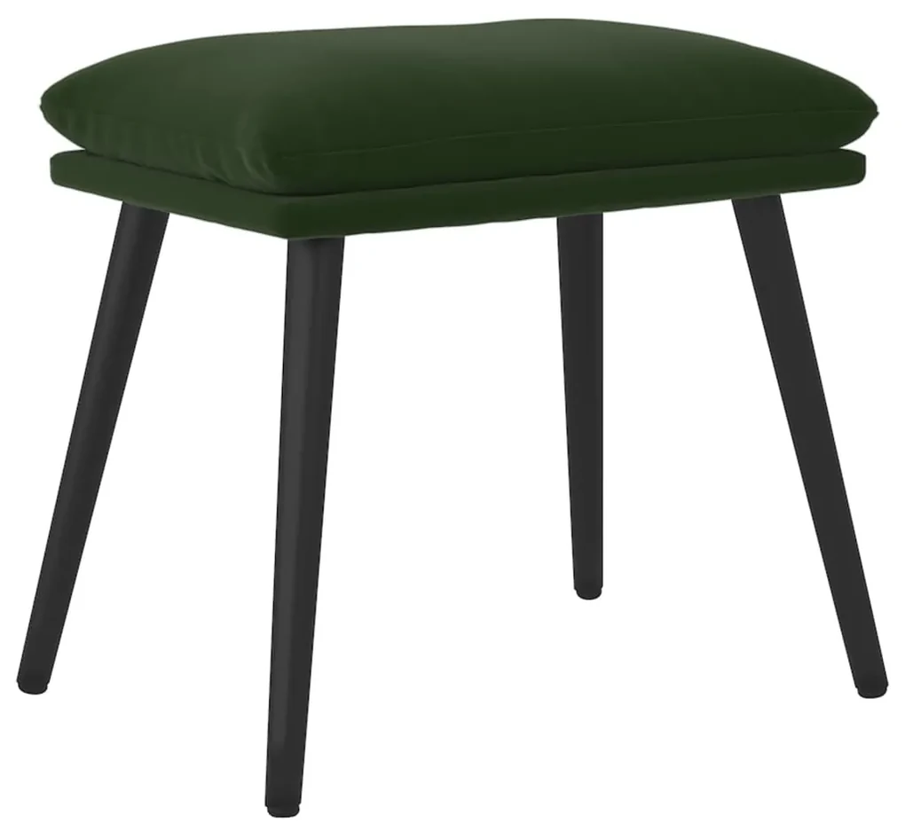 Poggiapiedi verde scuro 45x29,5x35 cm in velluto