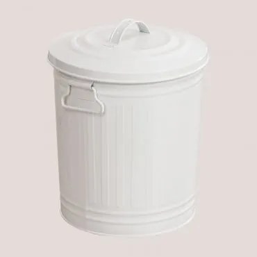 Pattumiera con coperchio Sonella Bianco - Sklum