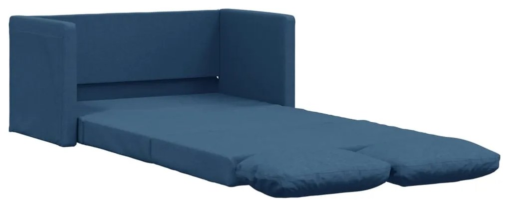 Divano letto da terra 2 in 1 blu 112x174x55 cm tessuto