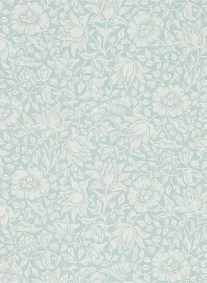 Morris & Co Carta da parati Mallow - Chalk/ Duck Egg
