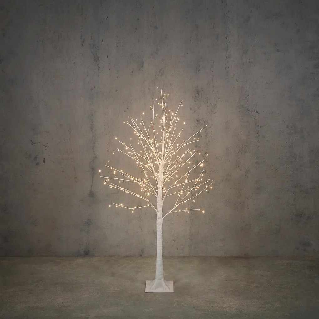 Albero di Natale luminoso da terra bianco 120 cm con LED e timer IP44 - Ki
