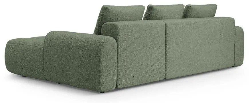Divano angolare verde allungabile/con contenitore (con penisola a destra/con chaise lounge) Linz – Cosmopolitan Design