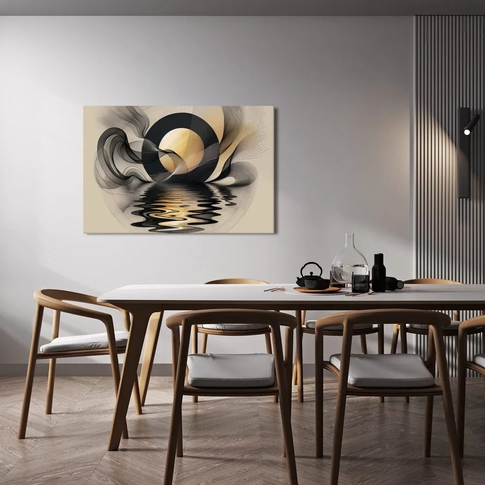 Quadro su tela – Luna astratta sull’acqua