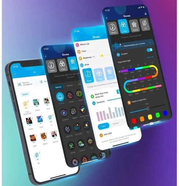 Govee - Neon SMART pieghevole Striscia LED RGBIC 2m Wi-Fi IP67