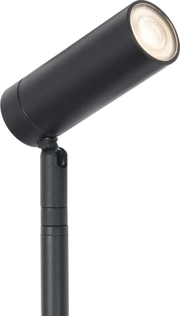 Faretto a picchetto nero 80 cm con LED regolabile IP65, cavo e spina - Carl