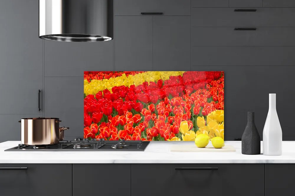 Rivestimento parete cucina Fiori di tulipani 140x70 cm