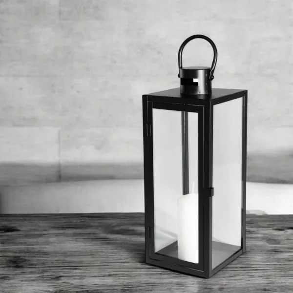 Lanterna decorativa 49 cm nera