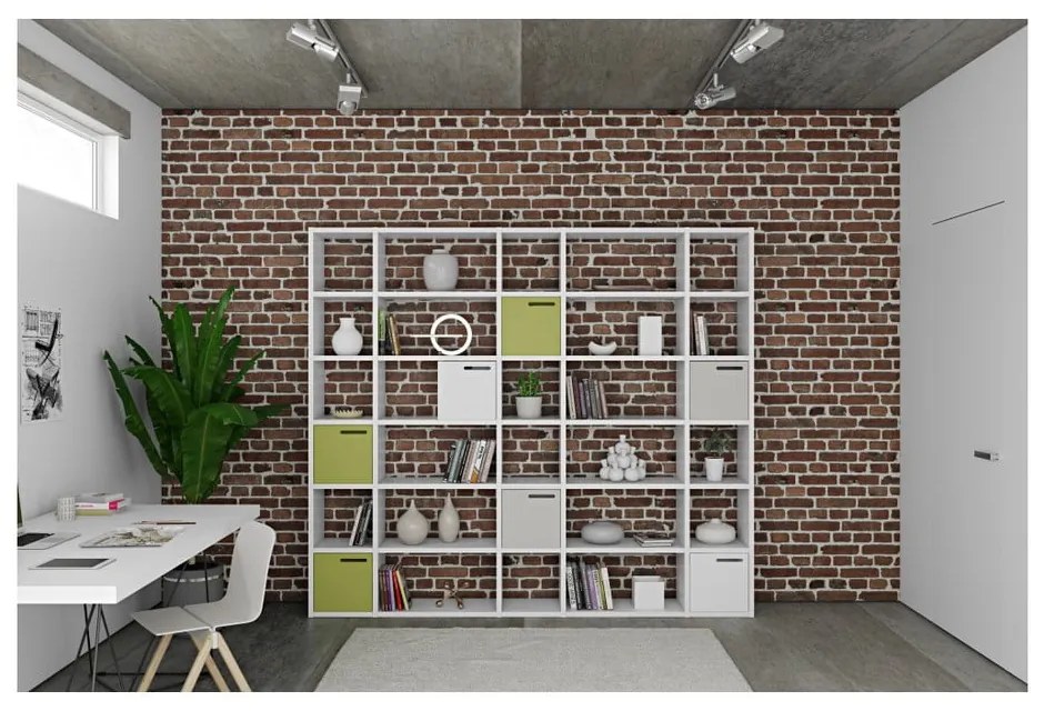 Libreria bianca, altezza 224 cm Pombal - TemaHome