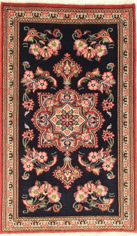 Ghom Tappeto persiano 50x90 Blu (Iran) Annodato A Mano