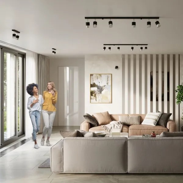 Sollux SL.1065 - Faretto NERO 2xGU10/40W/230V nero/cromo lucido