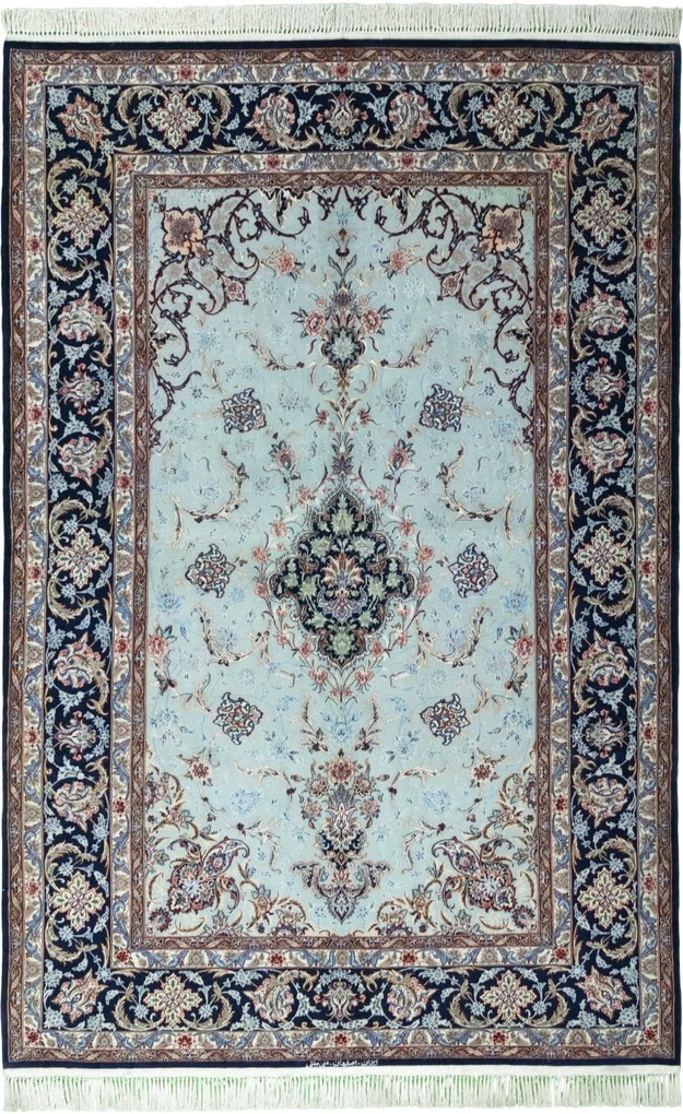 Isfahan Tappeto persiano 160x240 Blu (Iran) Annodato A Mano