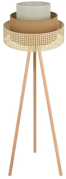 Brilagi - Lampada da terra CEDAR LUNETA 1xE27/15W/230V rattan/marrone/crema